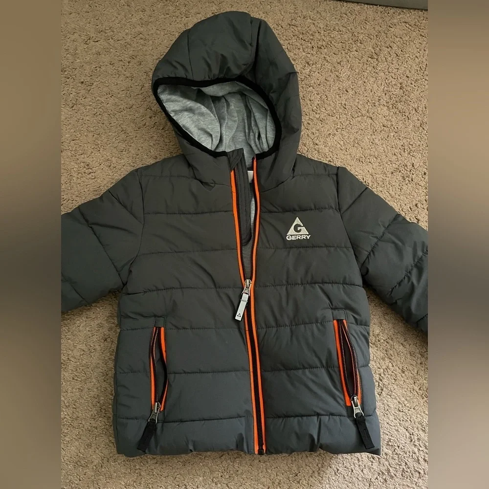 Gerry Weber Gray Puffer Jacket with Orange Accents